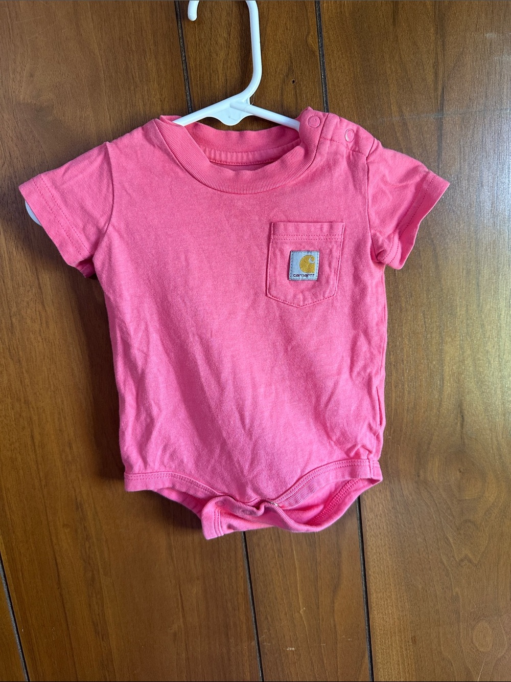 Carhartt Pink Short-Sleeve Pocket Onesie